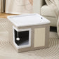 🐱 2-in-1 Foldable Cat Cube House – Indoor Cat Cave & Ottoman Stool