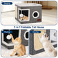🐱 2-in-1 Foldable Cat Cube House – Indoor Cat Cave & Ottoman Stool