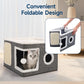 🐱 2-in-1 Foldable Cat Cube House – Indoor Cat Cave & Ottoman Stool