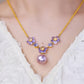 💜 Elegant Purple Zircon Flower Pendant Necklace