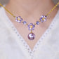 💜 Elegant Purple Zircon Flower Pendant Necklace