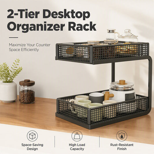 🏠 2-Tier Multipurpose Countertop Storage Rack