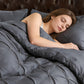 🛏️3-Piece Pintuck Pleated Duvet Cover & Pillowcases Set