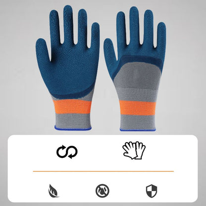 🔧 12 Pairs Rubber Coated Work Gloves – Non-Slip Latex Palm Safety Gloves, Breathable & Comfortable s