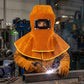 🔥 Heavy-Duty Welding Mask with Neck & Shoulder Drape – Cowhide Split Leather Welding Hood with Solar Auto-Darkening Filter