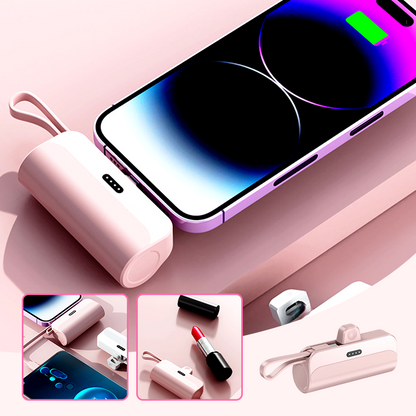 🎒 Portable Power Bank with Built-in Cables