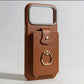🧲 Magnetic Wallet Case with Ring Stand
