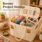 🧶 Canvas Yarn Storage Bag with Needle Pockets – Large Durable Knitting Tote