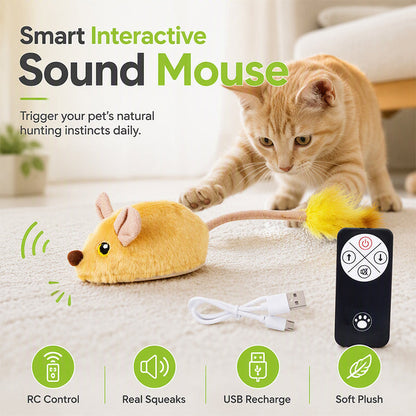 😺 Interactive Squeaking Plush Cat Toy