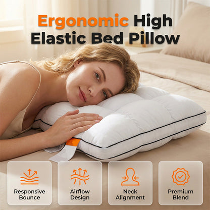🛏️ Ultra-Soft High Elastic Bed Pillow – Premium Hollowfibre Pillow