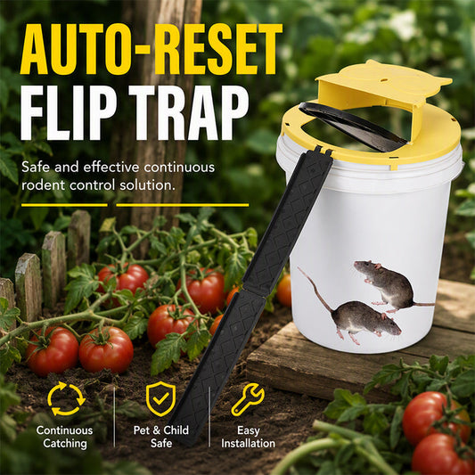 🐭 Auto-Reset Flip Trap: Continuous Trapping, No Manual Cleanup, Weatherproof, No Tools