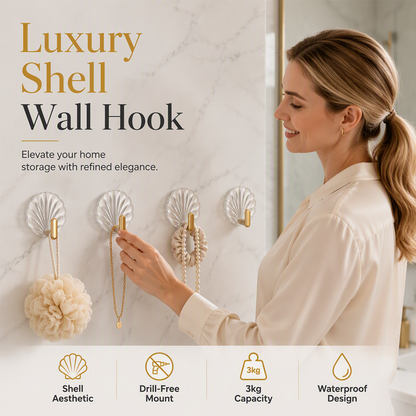 🐚 Shell-Shaped No-Drill Adhesive Wall Hooks