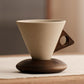 🍂 Vintage Coffee Mug with Wooden Handle & Saucer