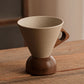 🍂 Vintage Coffee Mug with Wooden Handle & Saucer