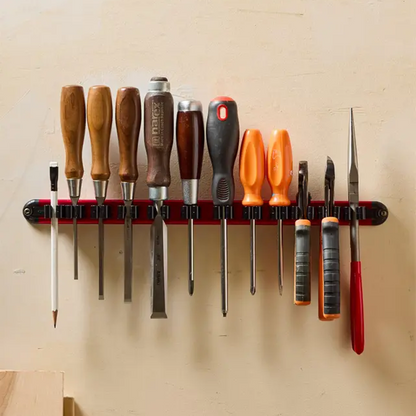 🔧 Heavy-Duty Aluminum Screwdriver Organizer Rack – Wall Mount Magnetic Tool Holder