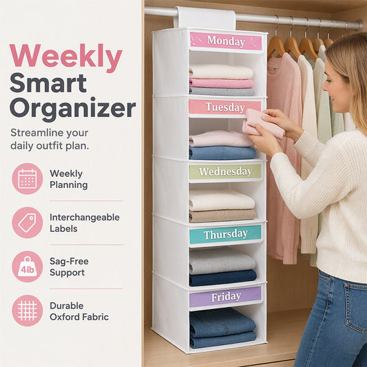 🏠5-Shelf Hanging Closet Organizer