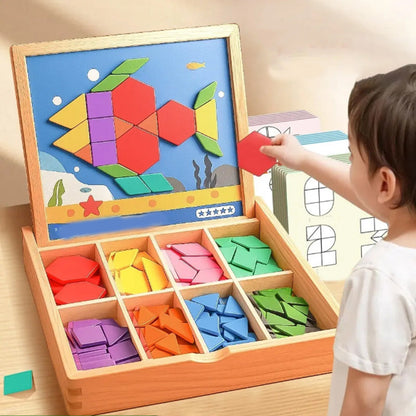 🧩Wooden Magnetic Pattern Block Puzzle Set