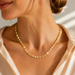 ✨ Elegant Gold Plated Flat Chain Necklace