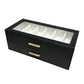 🕶️ Sunglasses Organizer Box: PU Leather, Velvet Lining, Glass Window, Multi-Slot