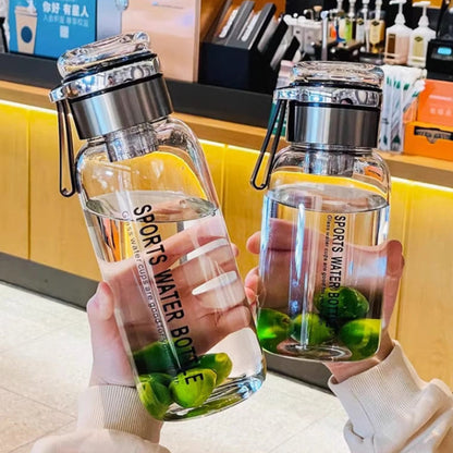💧 LIMITED-TIME 50% OFF! 🍵 Large Capacity Portable Glass Water Bottle – Heat & Cold Resistant, Dual Tea Strainers & Leak-Proof Seal – Hydration On the Go ✨