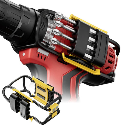 🛡️ Compact Bit Holder for Drills – No-Interference Side Mount