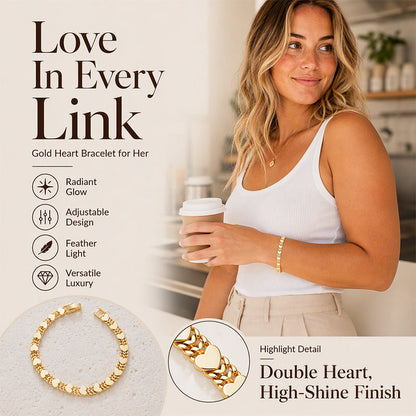 💛 Women‘s Elegant Heart Link Bracelet