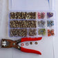 🔩 9.5mm Brass Prong Snap Buttons Set with Fastener Pliers