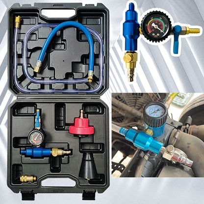 🔧 Complete Coolant Vacuum Bleeder Kit: Reinforced Connectors, Resilient Hoses, Molded Case