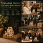 🎄 Black Christmas Non-Woven Gift Tote: 23x22x11cm, Gold Foil Design, Tear-Resistant, Reusable Holiday Bag
