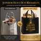 🎄 Black Christmas Non-Woven Gift Tote: 23x22x11cm, Gold Foil Design, Tear-Resistant, Reusable Holiday Bag