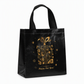 🎄 Black Christmas Non-Woven Gift Tote: 23x22x11cm, Gold Foil Design, Tear-Resistant, Reusable Holiday Bag