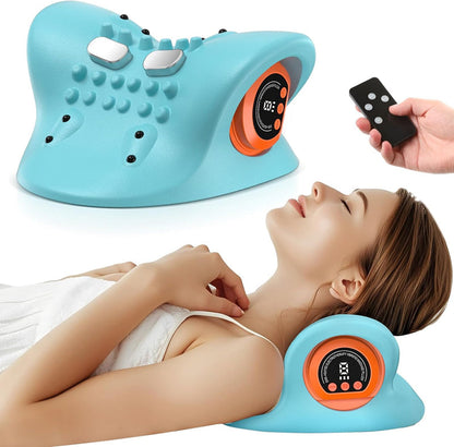 🛋️ Wireless EMS Neck Massager: Deep Tissue Stimulation, Soothing Heat, Ergonomic Cradle for Cervical Spine Support