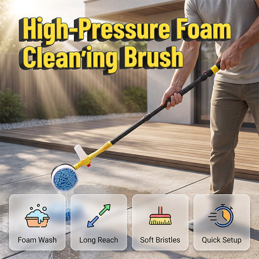🌀 Multi-Function Rotating Foaming Cleaning Brush: Built-in Soap Dispenser