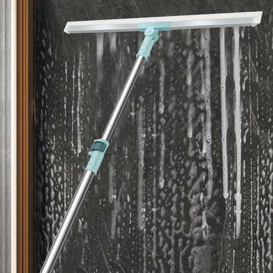 ✨ 3-in-1 Magic Broom Squeegee: Sweeps, Scrapes & Wipes, 180° Rotating Head, Extendable Pole for Floors, Windows & Tiles