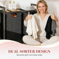 🛋️ Space-Saving Laundry Hamper with Shelf: Dual-Compartment Bags, Sturdy Metal Stand, Ideal