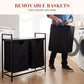 🛋️ Space-Saving Laundry Hamper with Shelf: Dual-Compartment Bags, Sturdy Metal Stand, Ideal