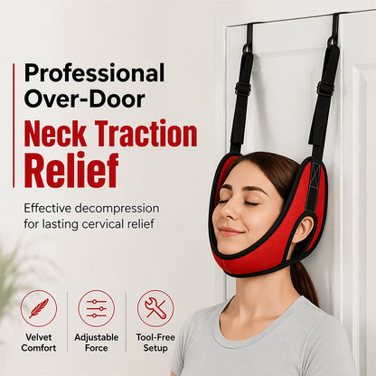 💆 Over-Door Cervical Traction Device: Neck Pain Relief Sling, Adjustable Straps, Comfort Cradle, Easy Home Setup
