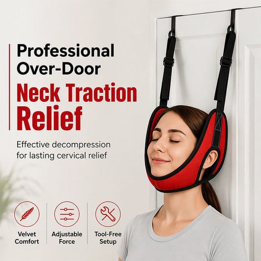 💆 Over-Door Cervical Traction Device: Neck Pain Relief Sling, Adjustable Straps, Comfort Cradle, Easy Home Setup