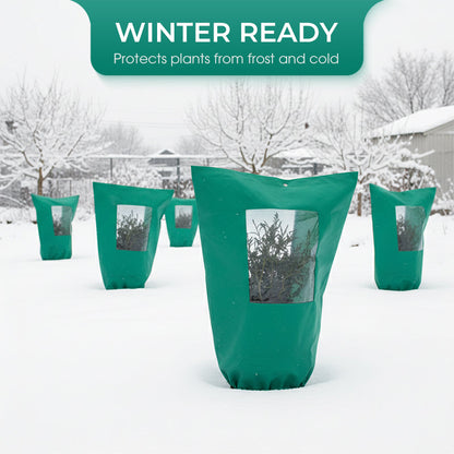 ❄️ Winter Plant Freeze Cover: Heavy-Duty Frost Jacket with Zipper & Drawstring, Breathable Non-Woven, Reusable