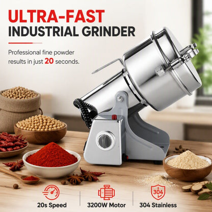 ⚡ High-Speed Ultra-Fine Electric Grinder: Multi-Blade System, 150-1000g Capacity, Stainless Steel, for Spices & Grains