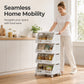🛒 Multi-Tier Foldable Storage Cart: 4 Tiers, 360° Locking Wheels, Space-Saving, Portable