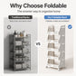 🛒 Multi-Tier Foldable Storage Cart: 4 Tiers, 360° Locking Wheels, Space-Saving, Portable