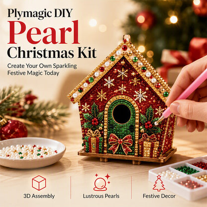 🎁 Christmas 3D Pearl Art Set: DIY Decor, 6 Themes incl. Reindeer & Wreath, Premium Quality