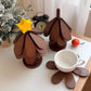 🏠Foldable Wooden Tree-Shaped Trivet Set for Hot Dishes & Coasters