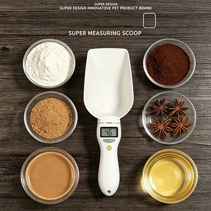 🐾 Rechargeable Food Scoop: LCD Display, 800g Capacity, Unit Conversion