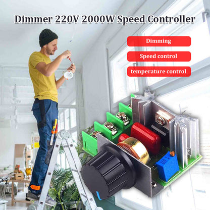 ⚡ 2000W Step Up/Down Voltage Controller: AC 50-250V, Knob Control, Compact 47x35x27mm