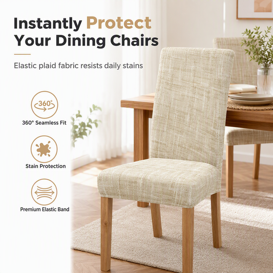 🪑 Stretch Dining Chair Covers: Slip-On, Spandex, Double-Stitched, Machine Washable, Protects from Spills
