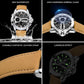 ⌚ Men's Multifunction Waterproof Luminous Watch: Hybrid Display, 30m Waterproof, Stainless Steel, for Daily Wear