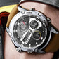 ⌚ Men's Multifunction Waterproof Luminous Watch: Hybrid Display, 30m Waterproof, Stainless Steel, for Daily Wear