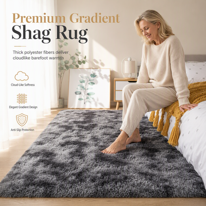 🧶 Thickened Plush Shaggy Area Rug: Gradient Tie-Dye, Soft, Non-Slip